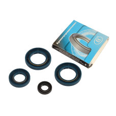 Сальник КПП ВАЗ 2110-12 (к-т 4шт.) (3шт. обрезиненные синие, штока выбора - черный), КРТ