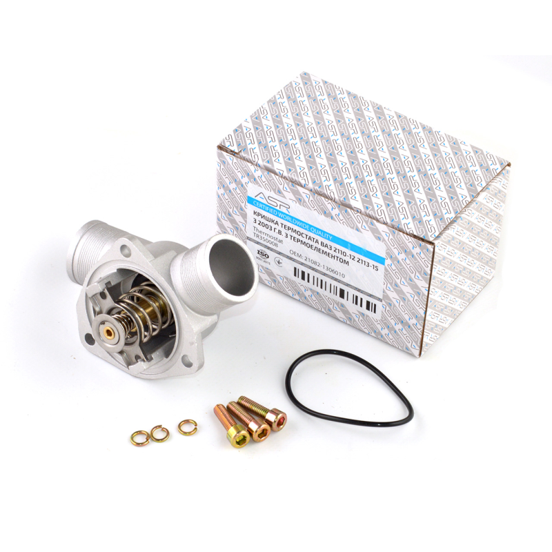 Крышка термостата ВАЗ 2110-12, 2113-15 с 2003 г. в. с термоэлементом, ASR Крышка термостата ВАЗ 2110-12, 2113-15 с 2003 г. в. с термоэлементом, ASR