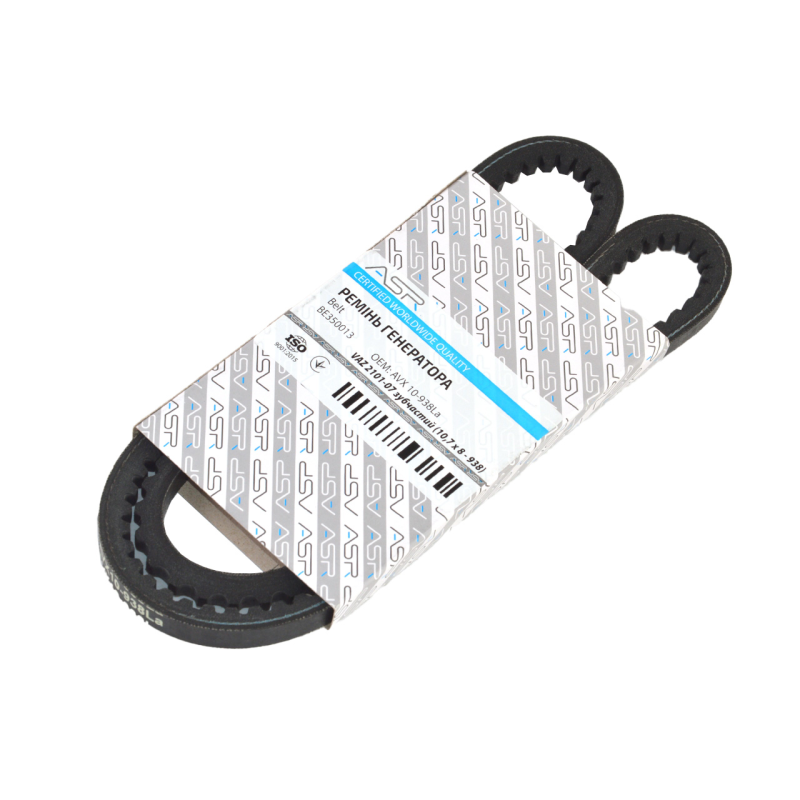 Ремень генератора ВАЗ 2101-07 зубчатый (10,7 х 8 - 938), ASR Ремень генератора ВАЗ 2101-07 зубчатый (10,7 х 8 - 938), ASR