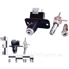 Замок багажника ВАЗ 2108-09 с ключами и личинками дверей, черный ДААЗ