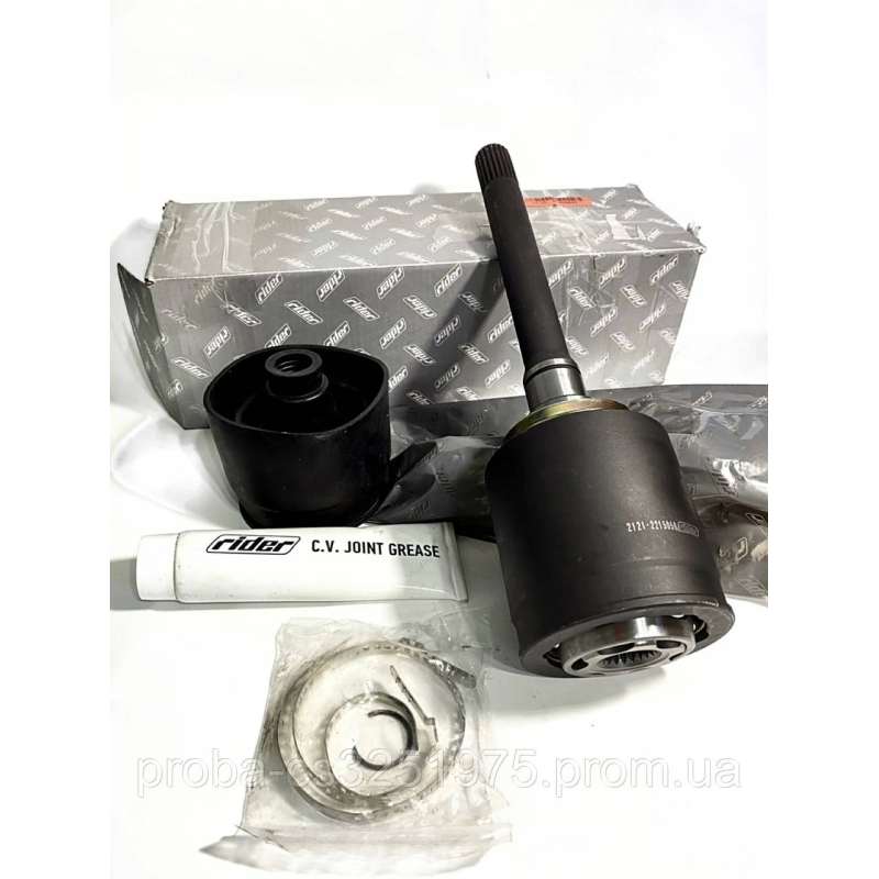 ШРУС ВАЗ 2121 внутренний правый, длинный (с пыльником и хомутами) «граната“ Rider (22 шлица) ШРУС ВАЗ 2121 внутренний правый, длинный (с пыльником и хомутами) «граната“ Rider (22 шлица)