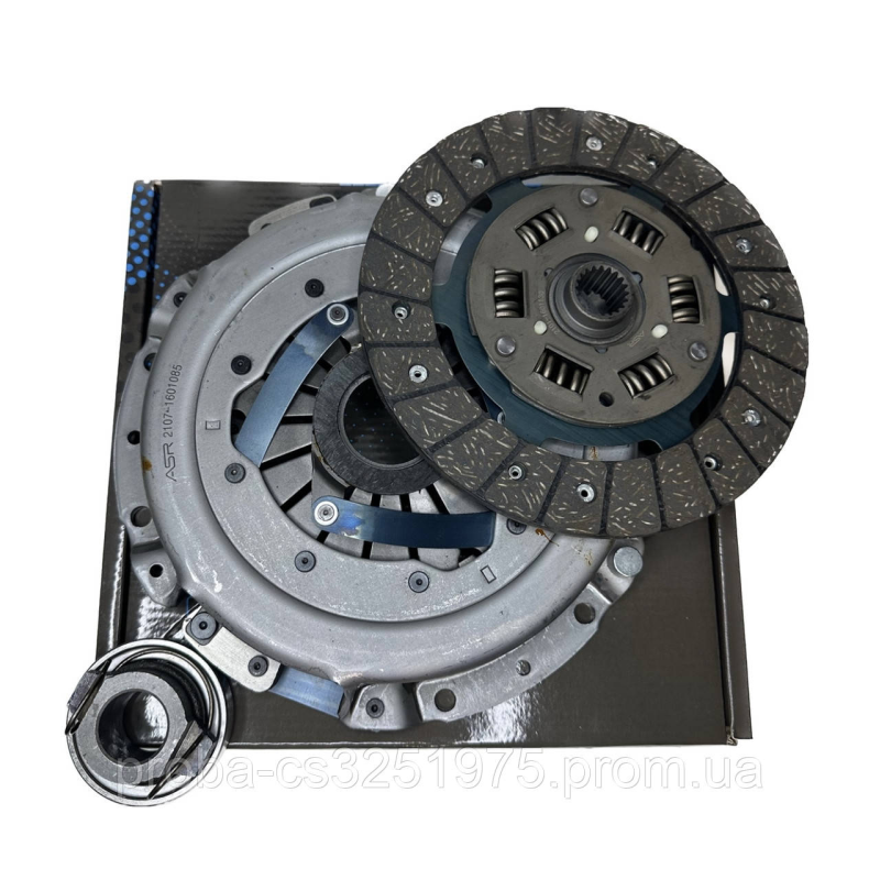 Комплект сцепления ВАЗ 2101-07 (диск нажимной (с пауком), ведомый, подшипник) кор. уп., ASR Комплект сцепления ВАЗ 2101-07 (диск нажимной (с пауком), ведомый, подшипник) кор. уп., ASR